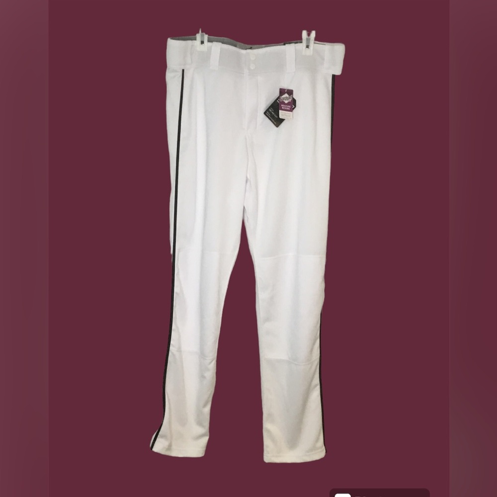 Smash It Sports- Men’s Baseball Pants- XL - White w/ Black Piping- NWT
